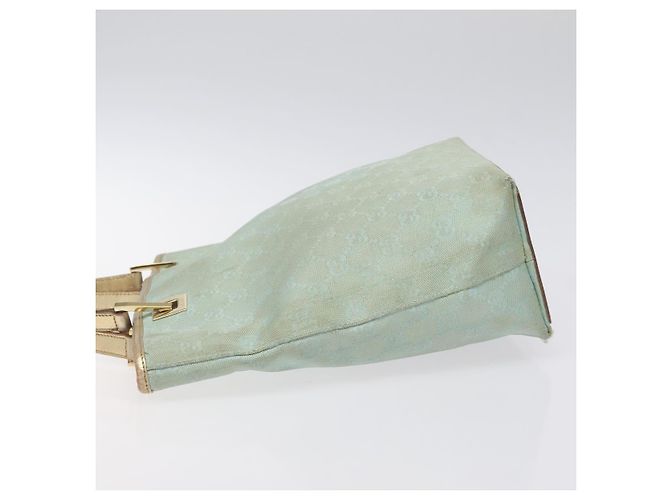 Borsa tote GG Canvas Gucci in nylon menta dorata 002 1099 Auth bs27328 - vista 4