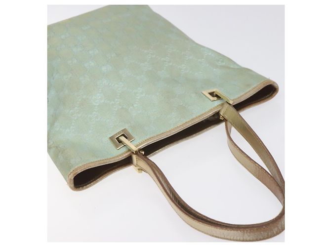 Borsa tote GG Canvas Gucci in nylon menta dorata 002 1099 Auth bs27328 - vista 6