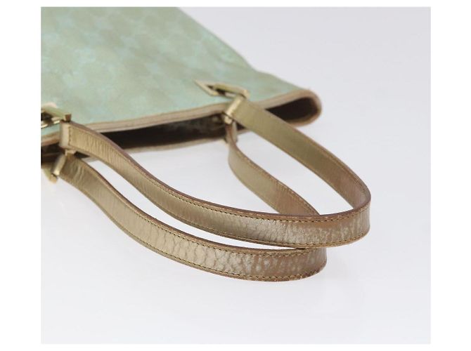 Borsa tote GG Canvas Gucci in nylon menta dorata 002 1099 Auth bs27328 - vista 7