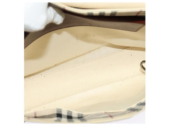 Burberry Bolsa de Ombro em Lona Bege Auth BA3662 - vista 11
