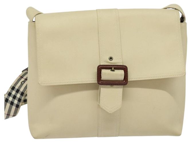 Burberry Bolsa de Ombro em Lona Bege Auth BA3662 - vista 13