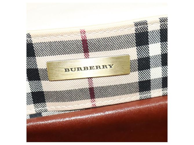 Burberry Bolsa de Ombro em Lona Bege Auth BA3662 - vista 17