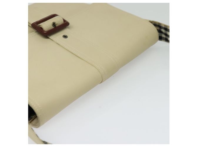 Burberry Bolsa de Ombro em Lona Bege Auth BA3662 - vista 6