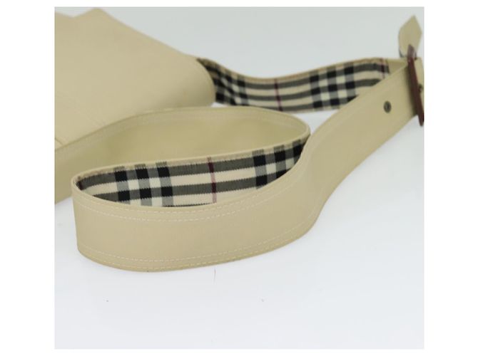 Burberry Bolsa de Ombro em Lona Bege Auth BA3662 - vista 7