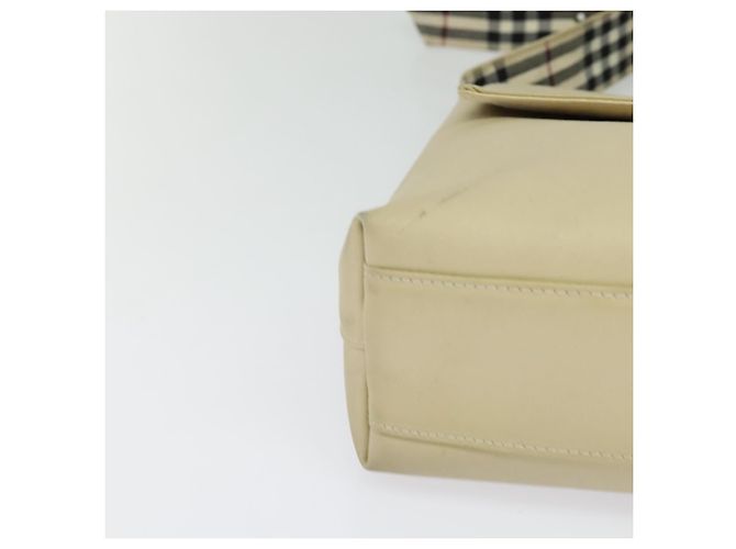 Burberry Bolsa de Ombro em Lona Bege Auth BA3662 - vista 9