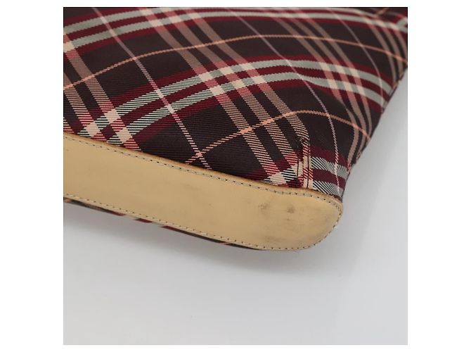 Borsa a spalla Burberry Nova Check Blue Label in tela rossa e argento Auth bs27656 Rosso - vista 14