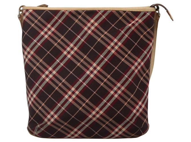 Borsa a spalla Burberry Nova Check Blue Label in tela rossa e argento Auth bs27656 Rosso - vista 2