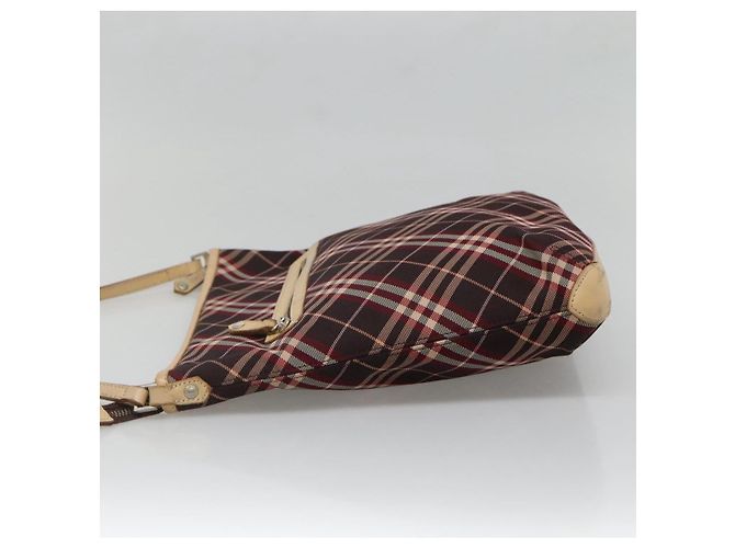 Borsa a spalla Burberry Nova Check Blue Label in tela rossa e argento Auth bs27656 Rosso - vista 3