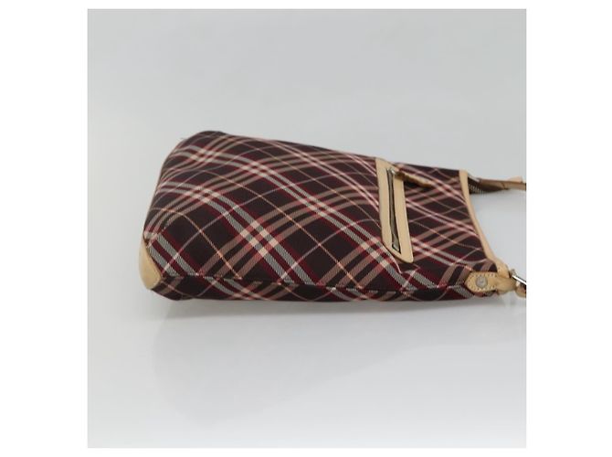 Borsa a spalla Burberry Nova Check Blue Label in tela rossa e argento Auth bs27656 Rosso - vista 4