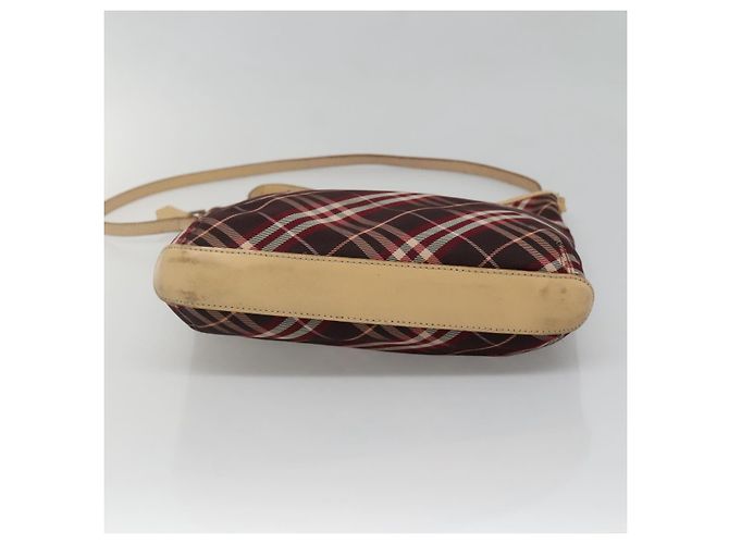 Borsa a spalla Burberry Nova Check Blue Label in tela rossa e argento Auth bs27656 Rosso - vista 5