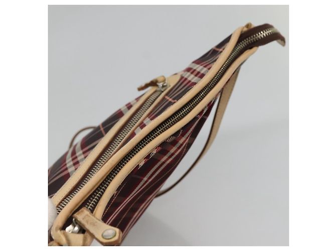 Borsa a spalla Burberry Nova Check Blue Label in tela rossa e argento Auth bs27656 Rosso - vista 6