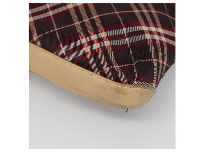 Borsa a spalla Burberry Nova Check Blue Label in tela rossa e argento Auth bs27656 Rosso - vista 9