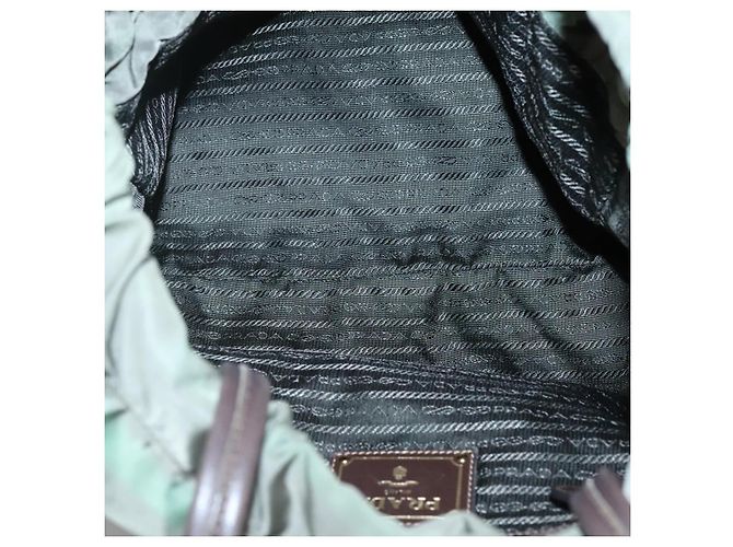 Borsa Tote Prada in nylon verde oro Auth 128736 D'oro - vista 10
