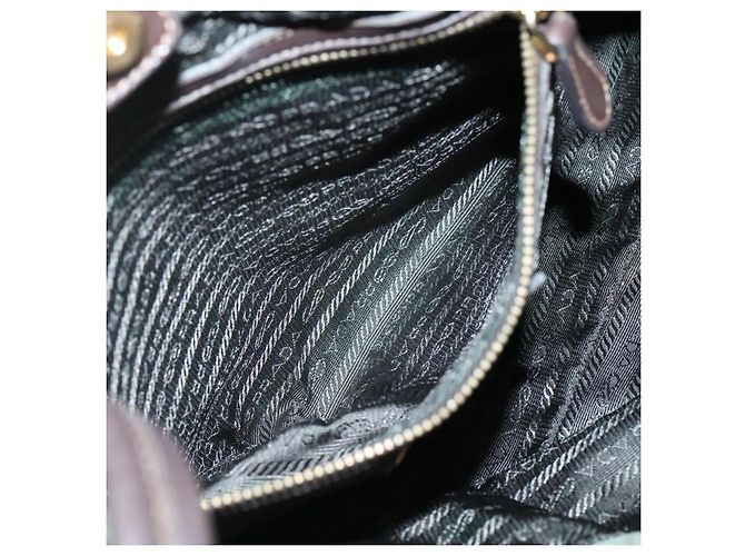 Borsa Tote Prada in nylon verde oro Auth 128736 D'oro - vista 11