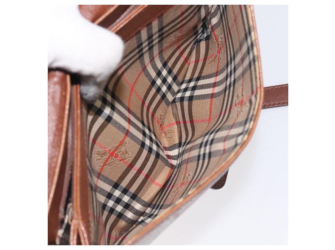 Autre Marque Borsa a Spalla Burberrys in Pelle Marrone Oro Auth th6199 D'oro - vista 12