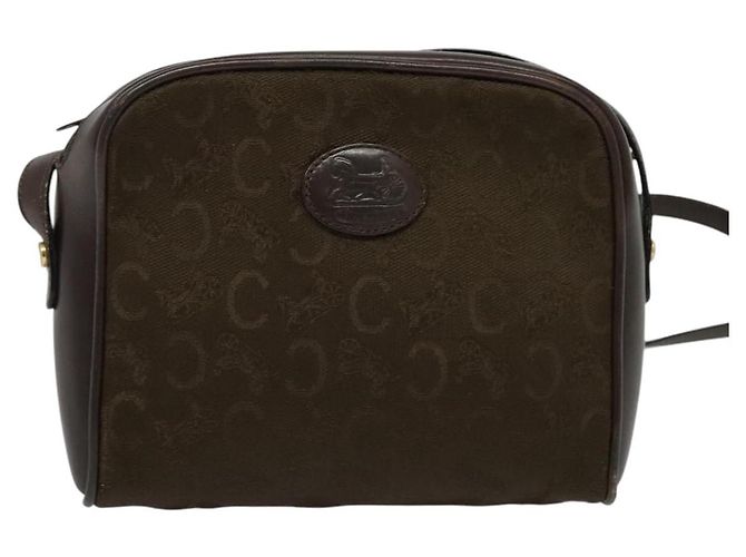 Céline Borsa a Spalla Celine C Sulky in Tela Marrone Oro Auth bs27936 D'oro - vista 13