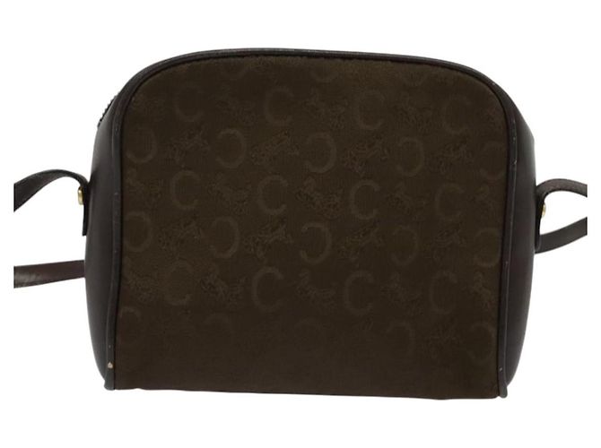 Céline Borsa a Spalla Celine C Sulky in Tela Marrone Oro Auth bs27936 D'oro - vista 2