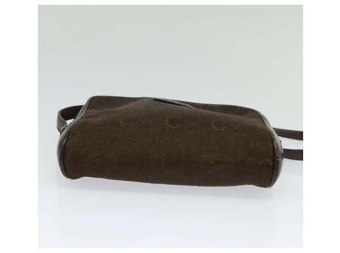 Céline Borsa a Spalla Celine C Sulky in Tela Marrone Oro Auth bs27936 D'oro - vista 5
