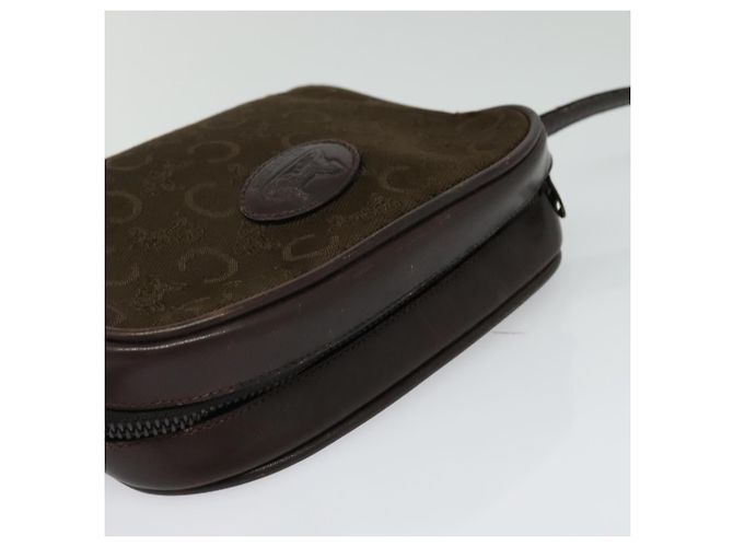 Céline Borsa a Spalla Celine C Sulky in Tela Marrone Oro Auth bs27936 D'oro - vista 6
