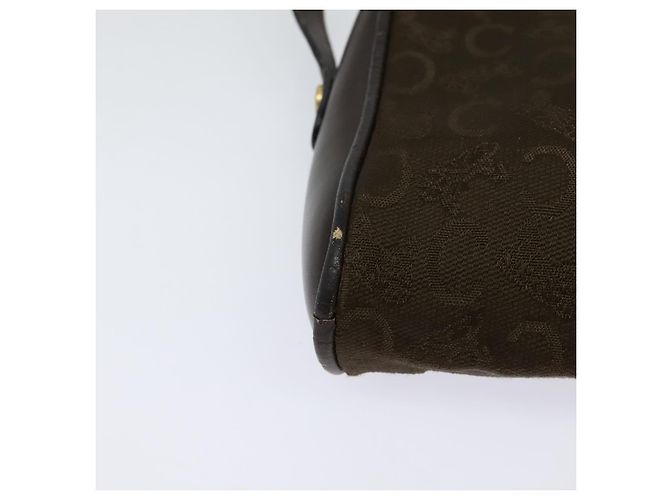 Céline Borsa a Spalla Celine C Sulky in Tela Marrone Oro Auth bs27936 D'oro - vista 9