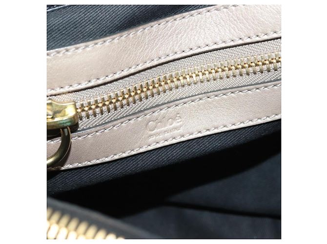 Chloé Borsa a mano Chloe Bay in pelle nera e oro Auth BA3965 - vista 10