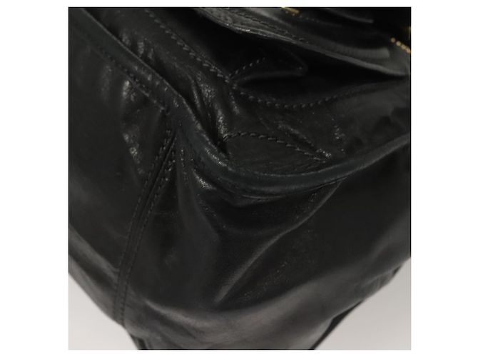 Chloé Borsa a mano Chloe Bay in pelle nera e oro Auth BA3965 - vista 14