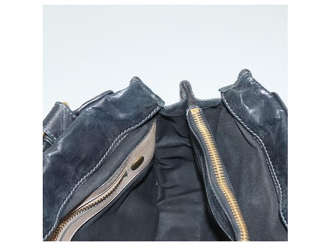 Chloé Borsa a mano Chloe Bay in pelle nera e oro Auth BA3965 - vista 18