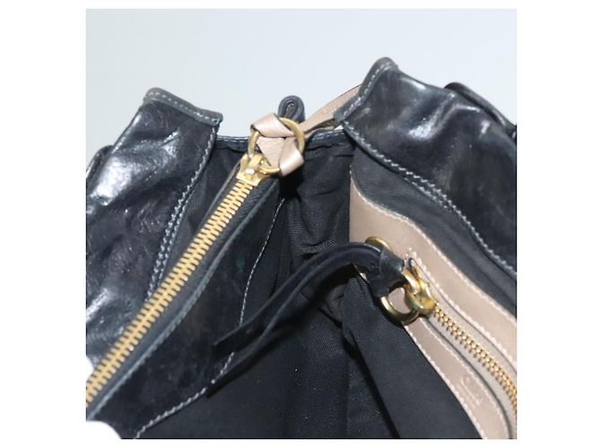 Chloé Borsa a mano Chloe Bay in pelle nera e oro Auth BA3965 - vista 19