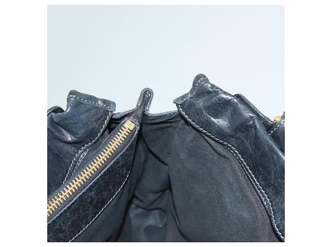 Chloé Borsa a mano Chloe Bay in pelle nera e oro Auth BA3965 - vista 21