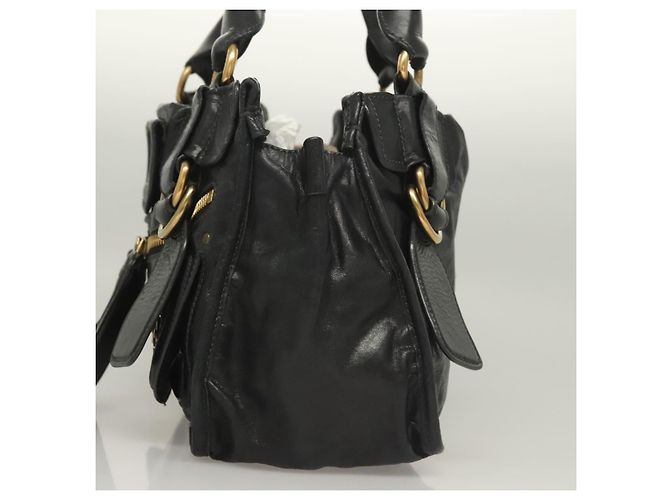 Chloé Borsa a mano Chloe Bay in pelle nera e oro Auth BA3965 - vista 3