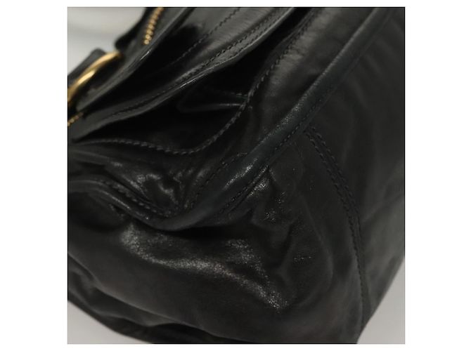 Chloé Borsa a mano Chloe Bay in pelle nera e oro Auth BA3965 - vista 9