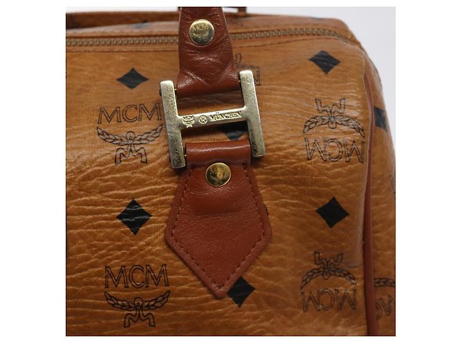 Borsa MCM Logogram Vicetos in pelle PVC marrone e oro Auth BA3905 D'oro - vista 10