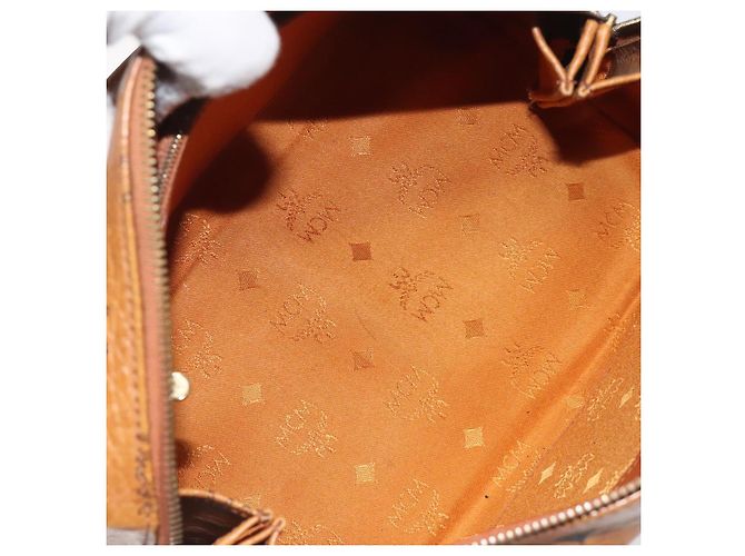 Borsa MCM Logogram Vicetos in pelle PVC marrone e oro Auth BA3905 D'oro - vista 11