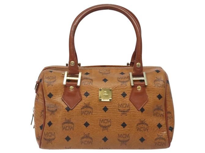 Borsa MCM Logogram Vicetos in pelle PVC marrone e oro Auth BA3905 D'oro - vista 13