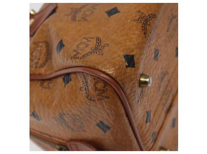 Borsa MCM Logogram Vicetos in pelle PVC marrone e oro Auth BA3905 D'oro - vista 14