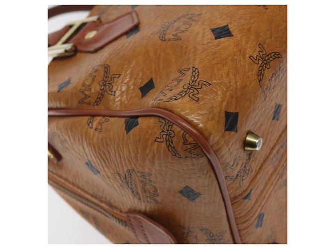 Borsa MCM Logogram Vicetos in pelle PVC marrone e oro Auth BA3905 D'oro - vista 16