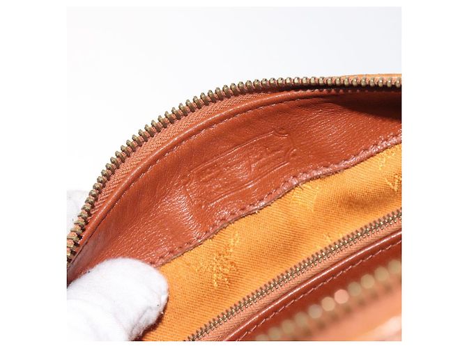 Borsa MCM Logogram Vicetos in pelle PVC marrone e oro Auth BA3905 D'oro - vista 18