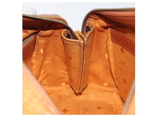 Borsa MCM Logogram Vicetos in pelle PVC marrone e oro Auth BA3905 D'oro - vista 19