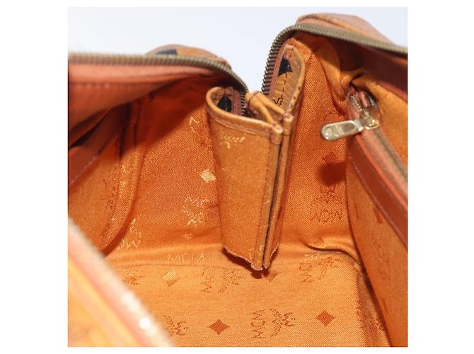 Borsa MCM Logogram Vicetos in pelle PVC marrone e oro Auth BA3905 D'oro - vista 20