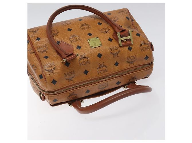 Borsa MCM Logogram Vicetos in pelle PVC marrone e oro Auth BA3905 D'oro - vista 6