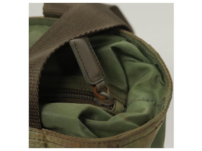 PRADA Tote Bag aus Nylon Khaki Silber authentisch bs27455 - Ansicht 10