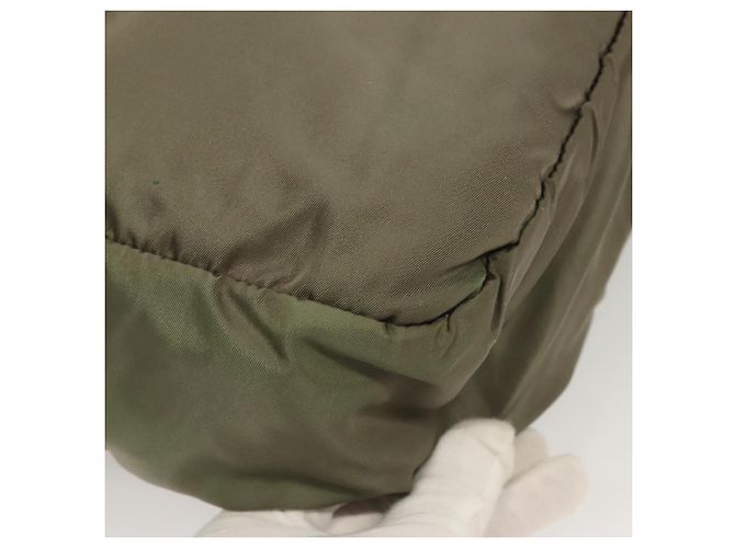 PRADA Tote Bag aus Nylon Khaki Silber authentisch bs27455 - Ansicht 15