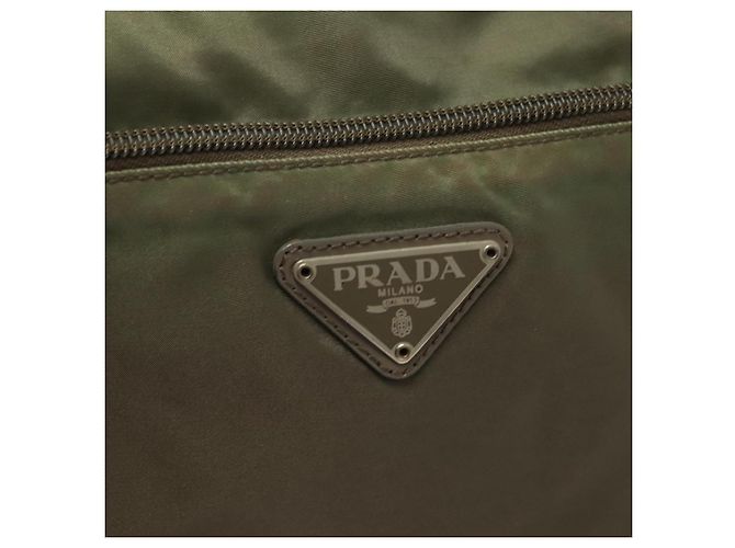 PRADA Tote Bag aus Nylon Khaki Silber authentisch bs27455 - Ansicht 18