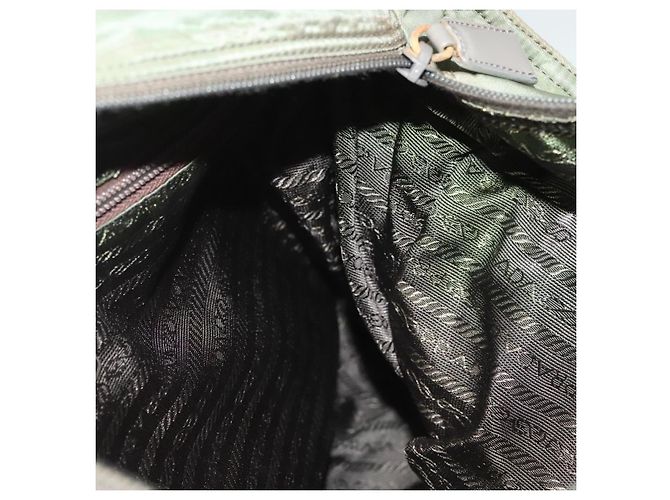 PRADA Tote Bag aus Nylon Khaki Silber authentisch bs27455 - Ansicht 20