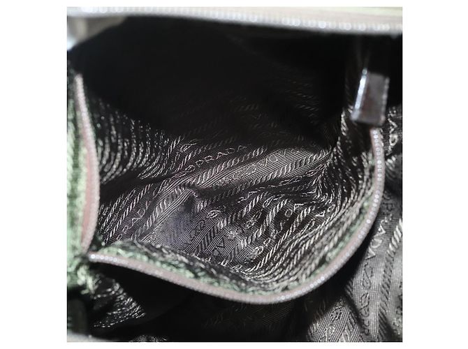 PRADA Tote Bag aus Nylon Khaki Silber authentisch bs27455 - Ansicht 23