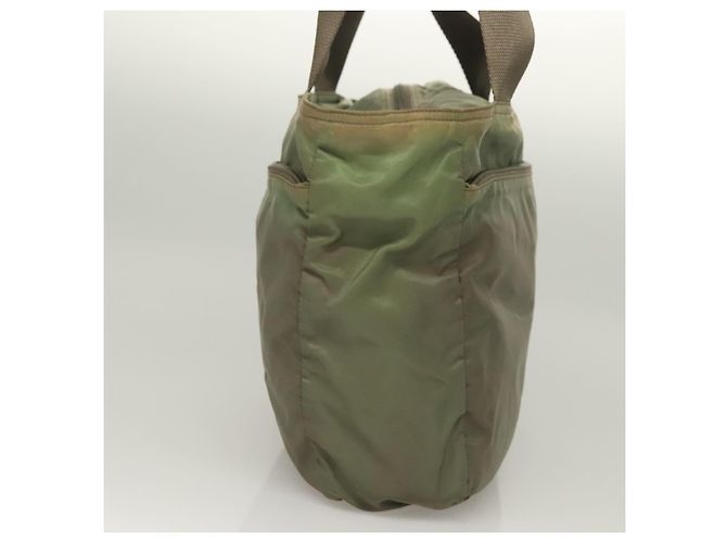 PRADA Tote Bag aus Nylon Khaki Silber authentisch bs27455 - Ansicht 3