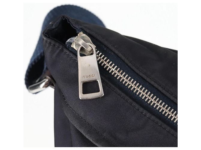 GUCCI Schultertasche Nylon Marineblau Silber 270410 Auth bs26783 - Ansicht 10
