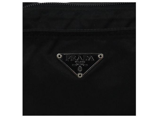 Borsa a Spalla PRADA in Nylon Nero Argento Autentica bs26852 - vista 17
