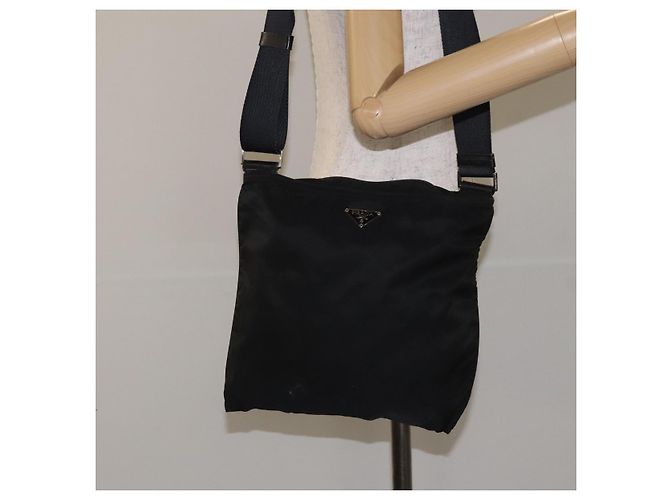 Borsa a Spalla PRADA in Nylon Nero Argento Autentica bs26852 - vista 21