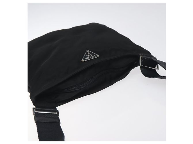 Borsa a Spalla PRADA in Nylon Nero Argento Autentica bs26852 - vista 6